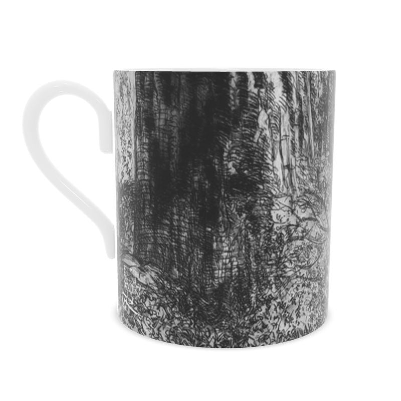 Bluebell wood - Edition 1 - Monochrome - Bone china mug