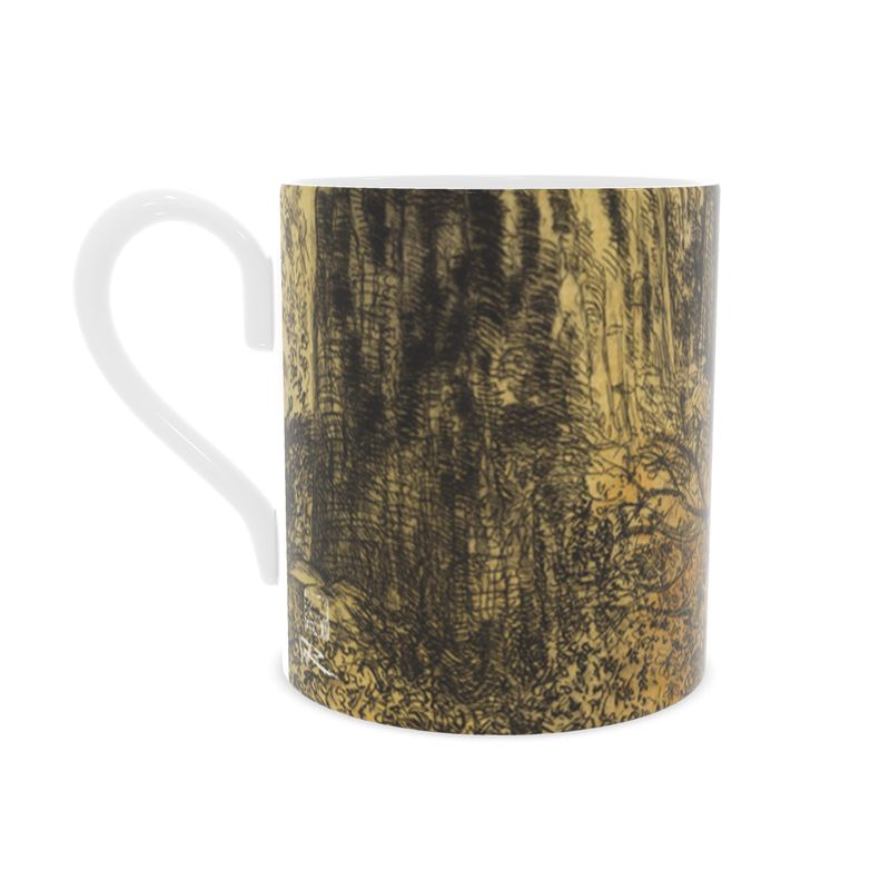 Bluebell wood - Edition 5 - Autumn in pink - Bone china mug