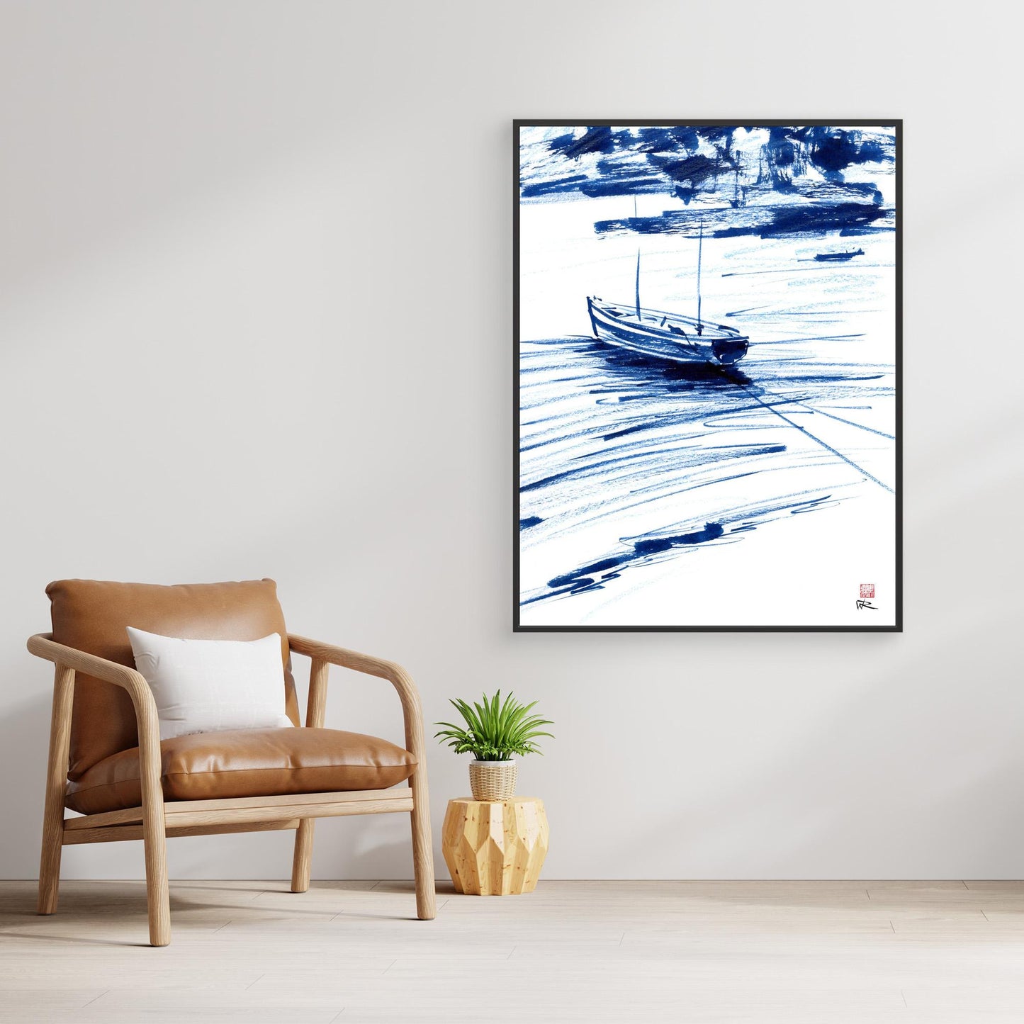 Boat moored in St Ives harbour