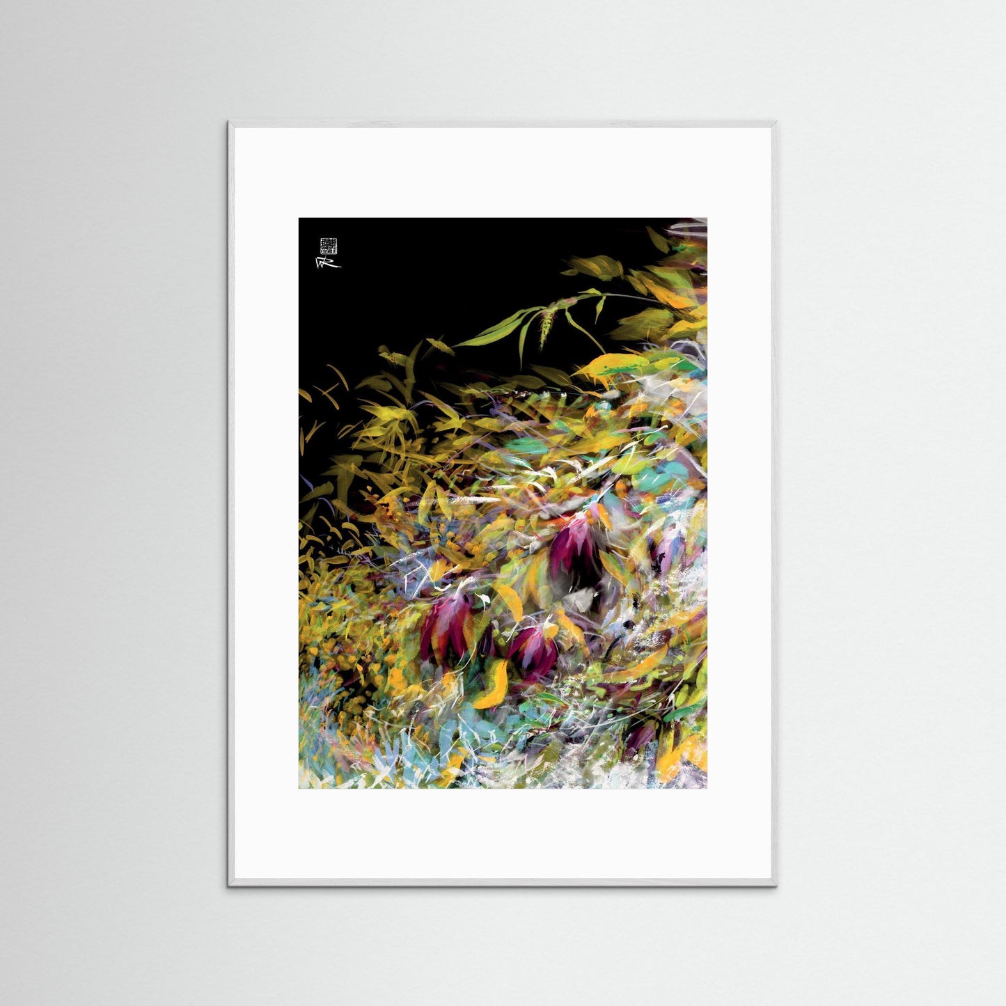 Sumi yellow magnolias - Paper print