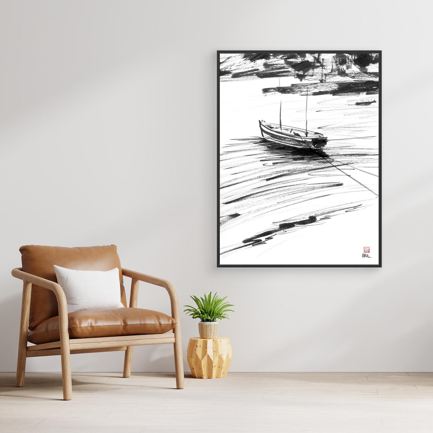 Boat moored in St Ives harbour