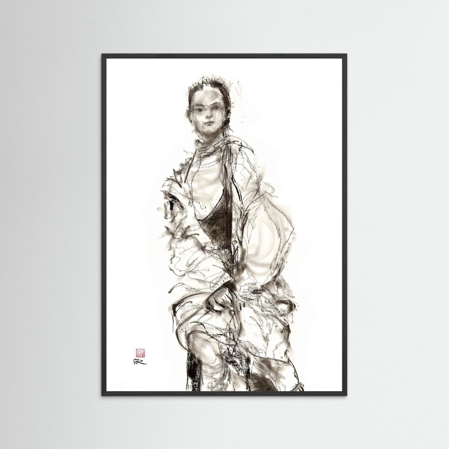 Seated model - Paper print