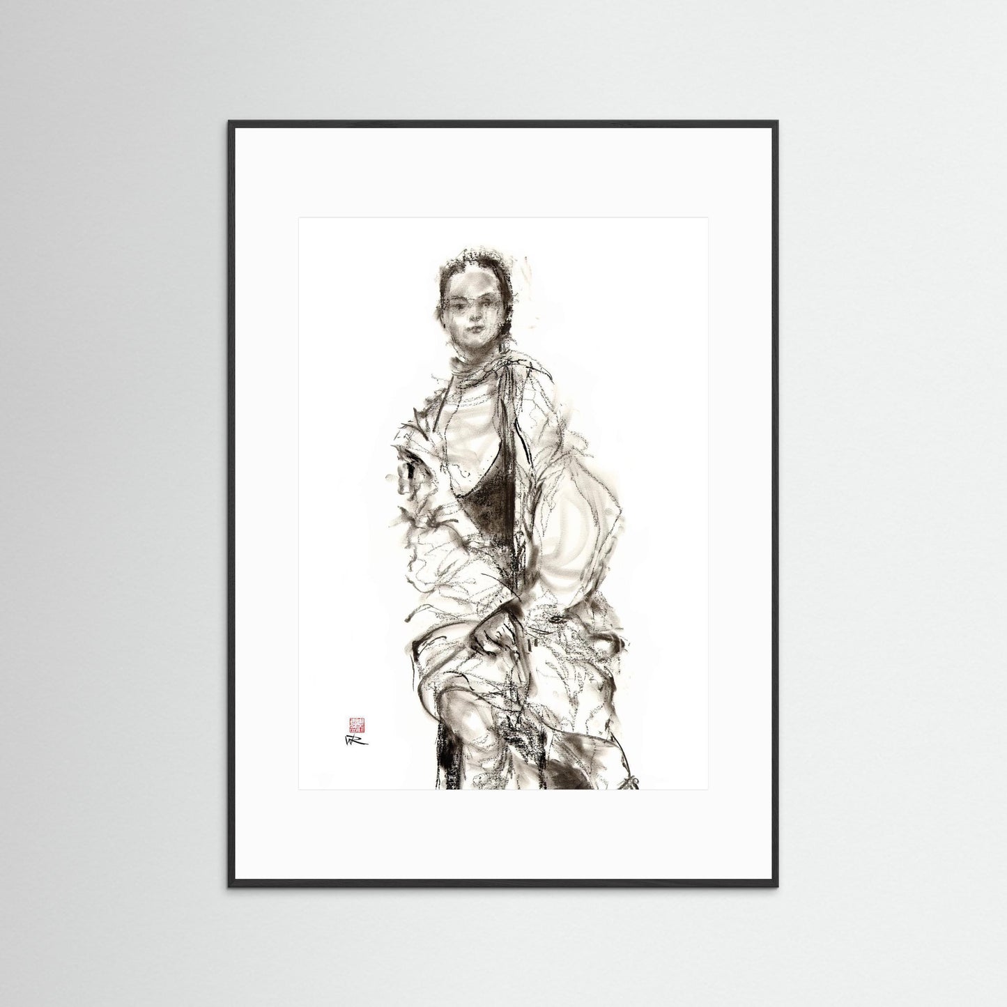 Seated model - Paper print