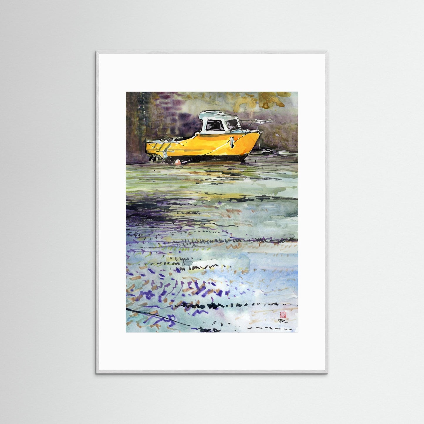 Porthleven fishing boat - paper print