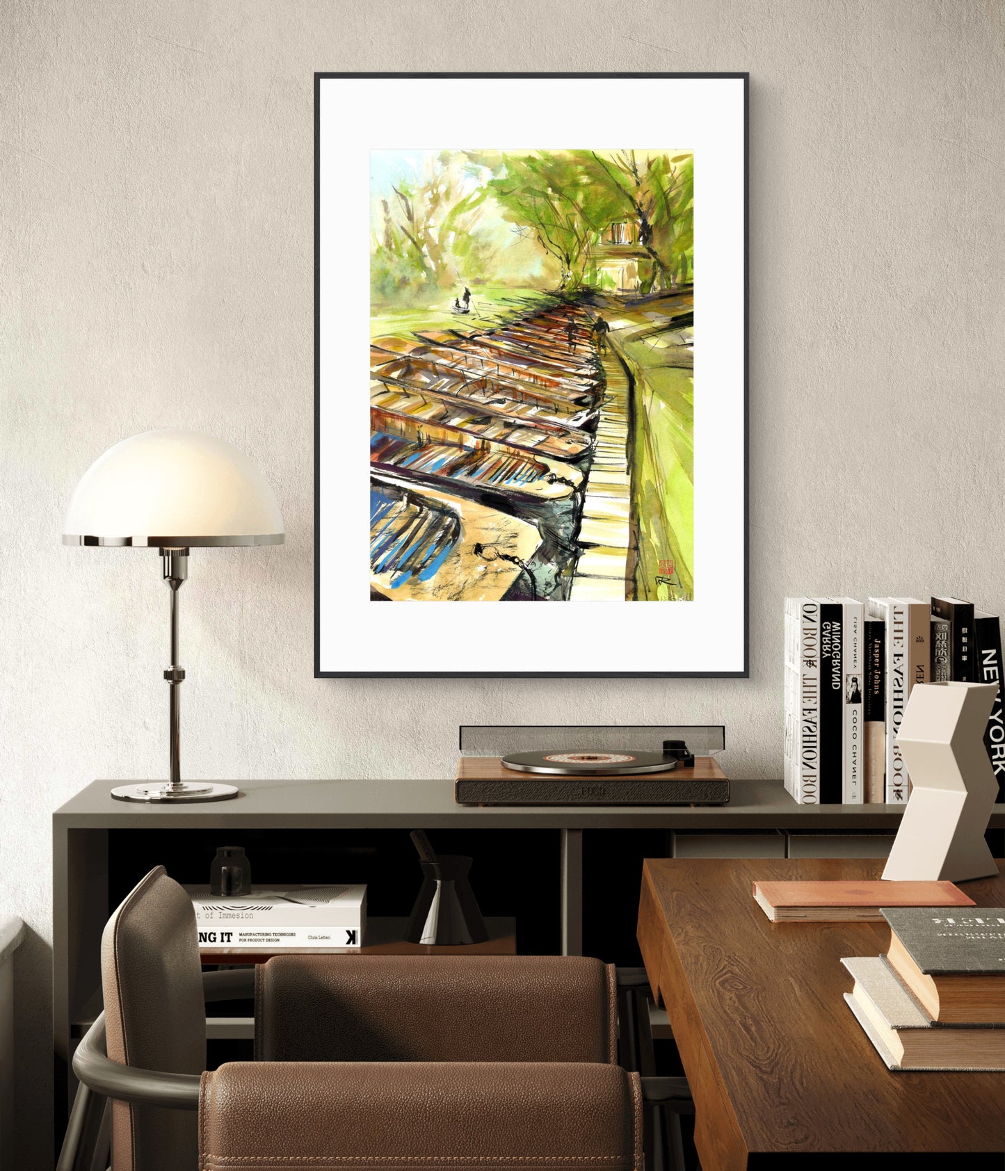 Punting at Cherwell Boathouse - Print on fine art paper