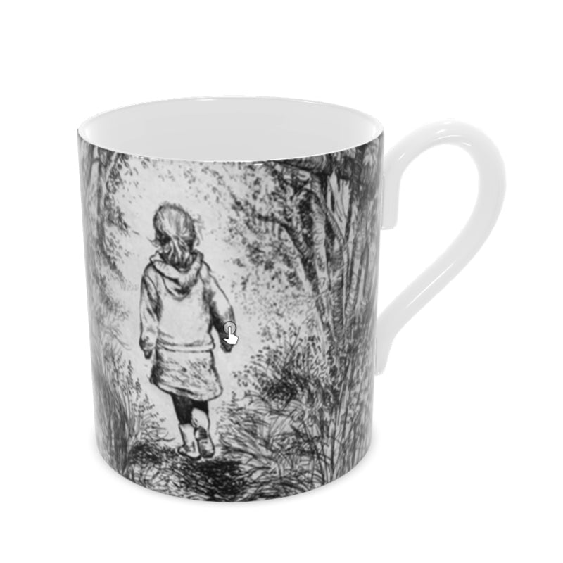 Bluebell wood - Edition 1 - Monochrome - Bone china mug