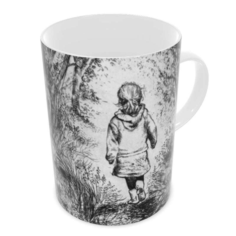 Bluebell wood edition 1 - Monochrome - Bone china mug