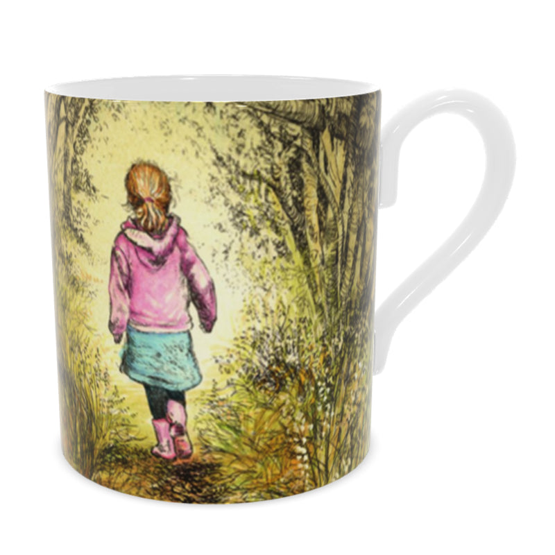 Bluebell wood - Edition 5 - Autumn in pink - Bone china mug