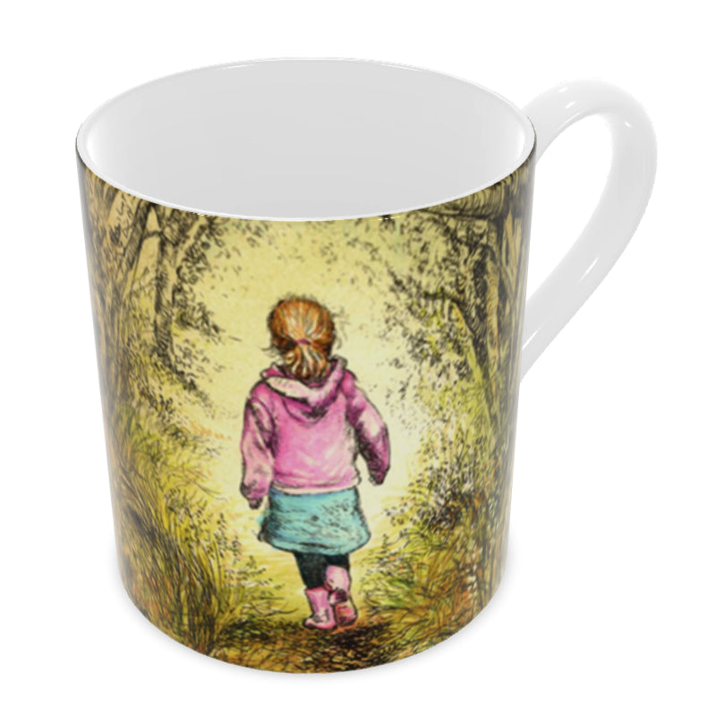 Bluebell wood - Edition 5 - Autumn in pink - Bone china mug
