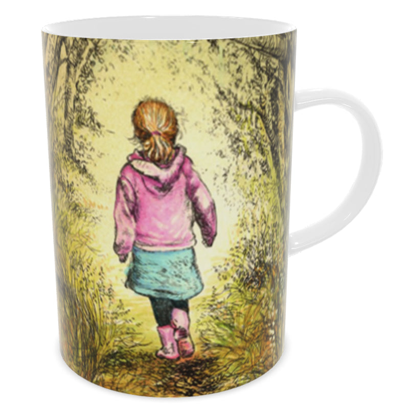 Bluebell wood - Edition 5 - Autumn in pink - Bone china mug