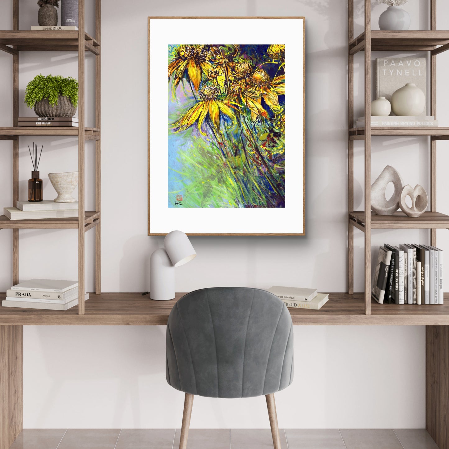 Rudbekias triptych 1 - Print on fine art paper