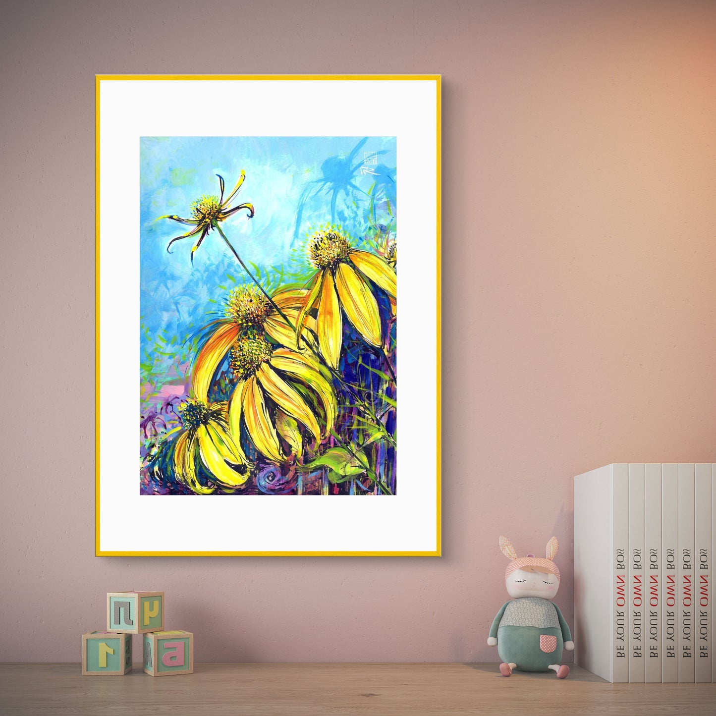 Rudbekias triptych 3 - Print on fine art paper