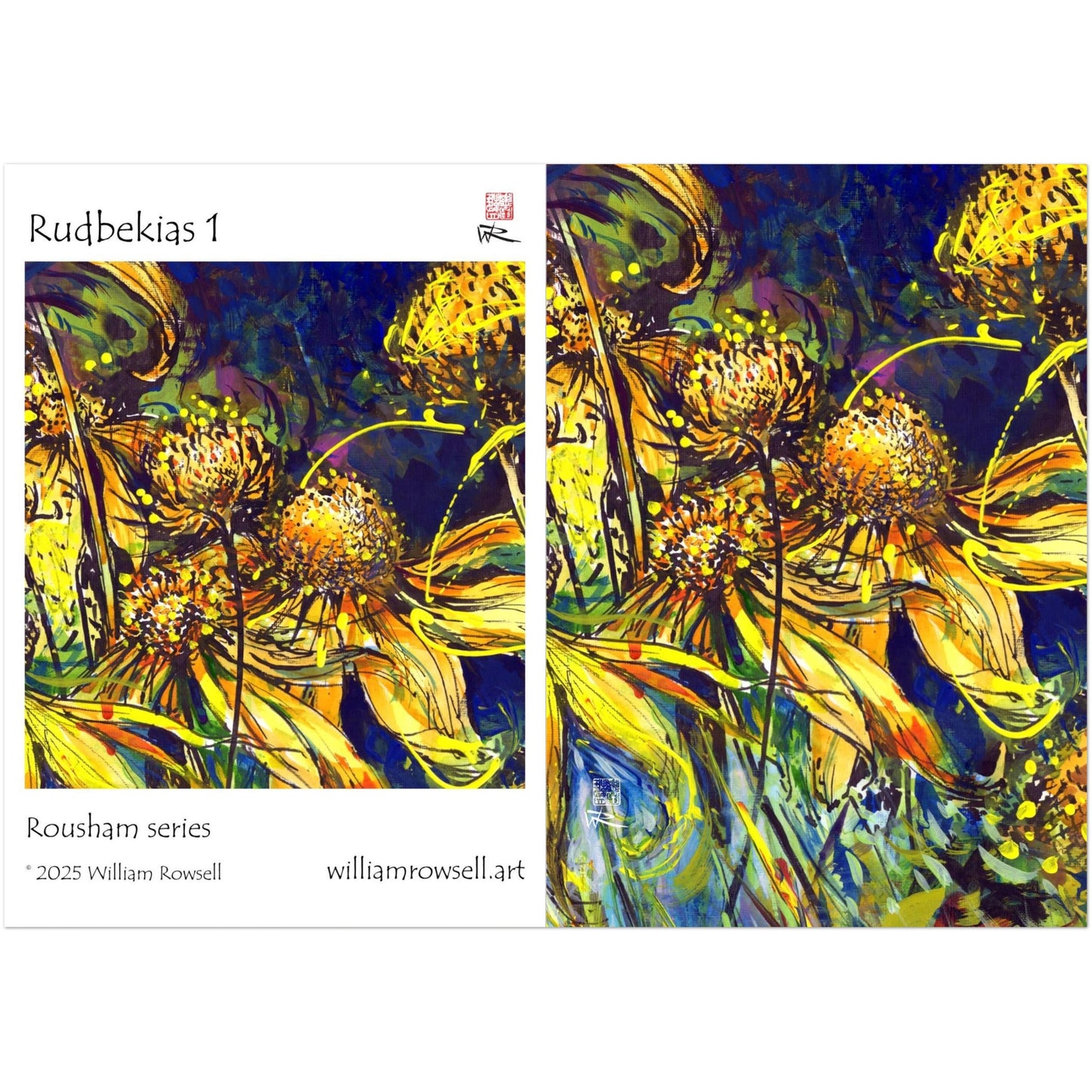 Rudbekias triptych 1 - Pack of 10 greeting cards