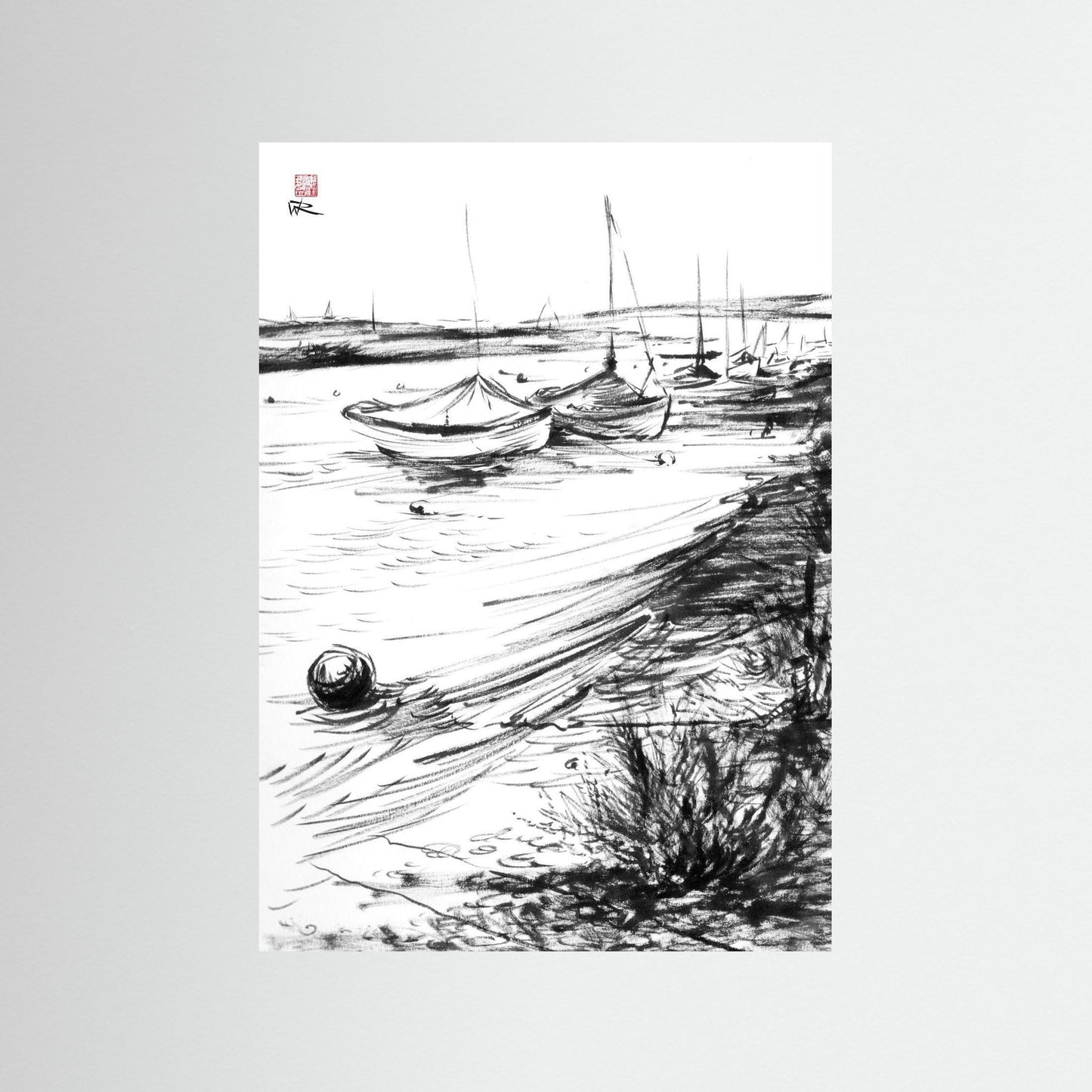 Blakeney mooring - paper print