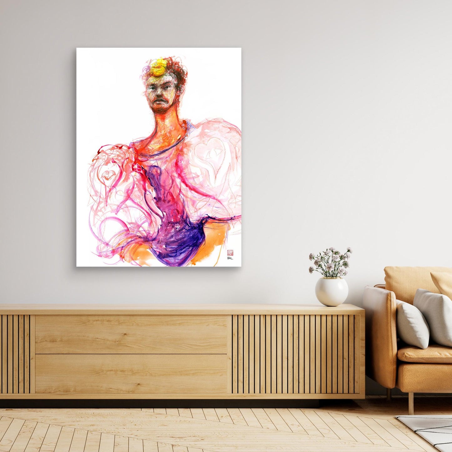 Fashion illustration of designs by Terry Milligan