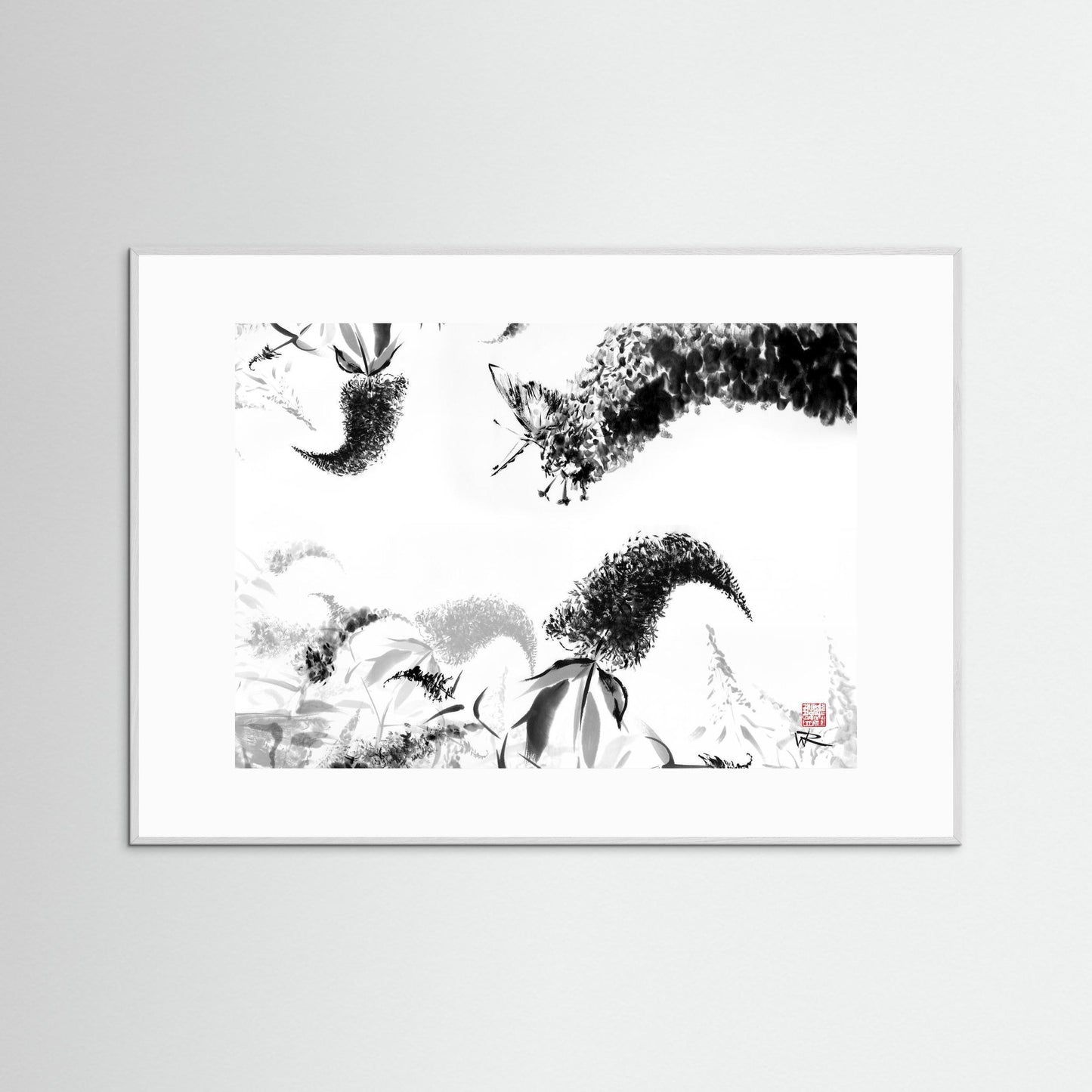 Butterflies on buddlejas - Paper print