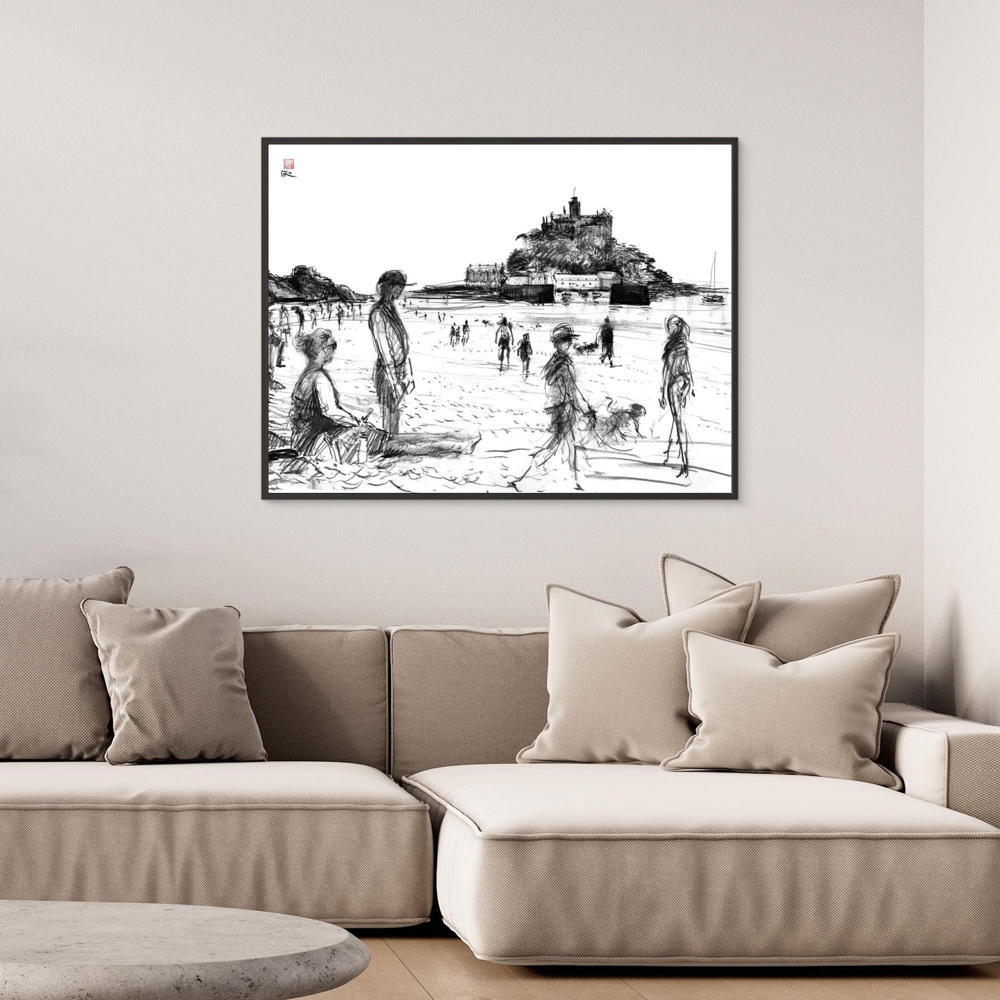 Walking the dogs on Marazion beach