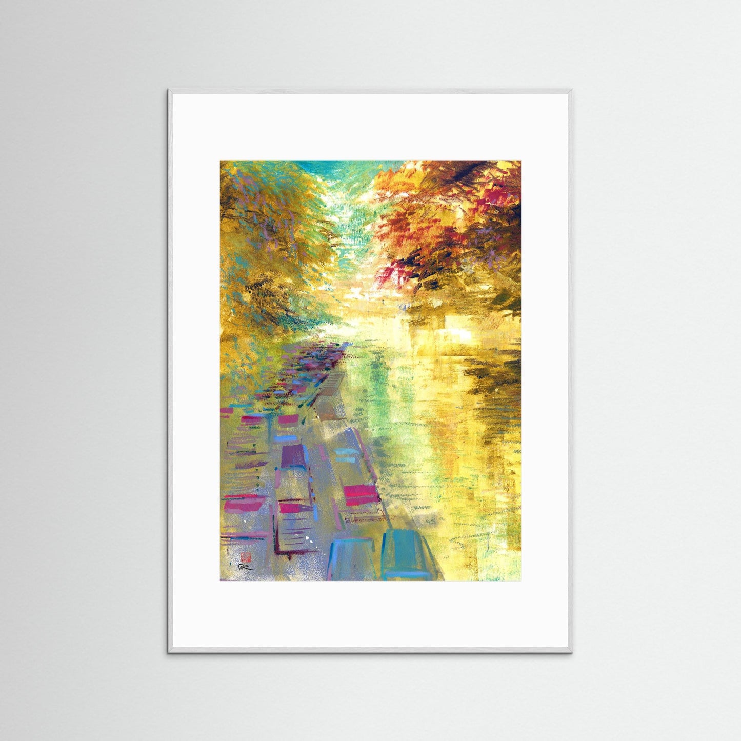 Punts under Magdalen bridge - paper print