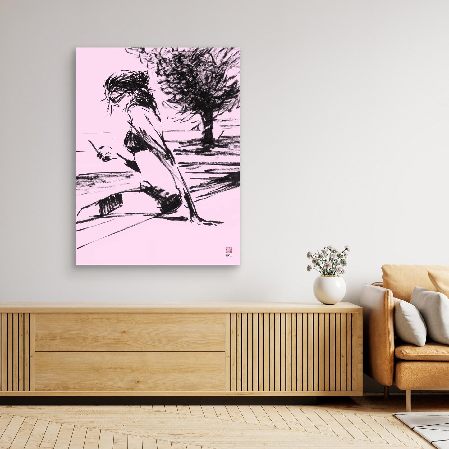 Sunbathing in the pink