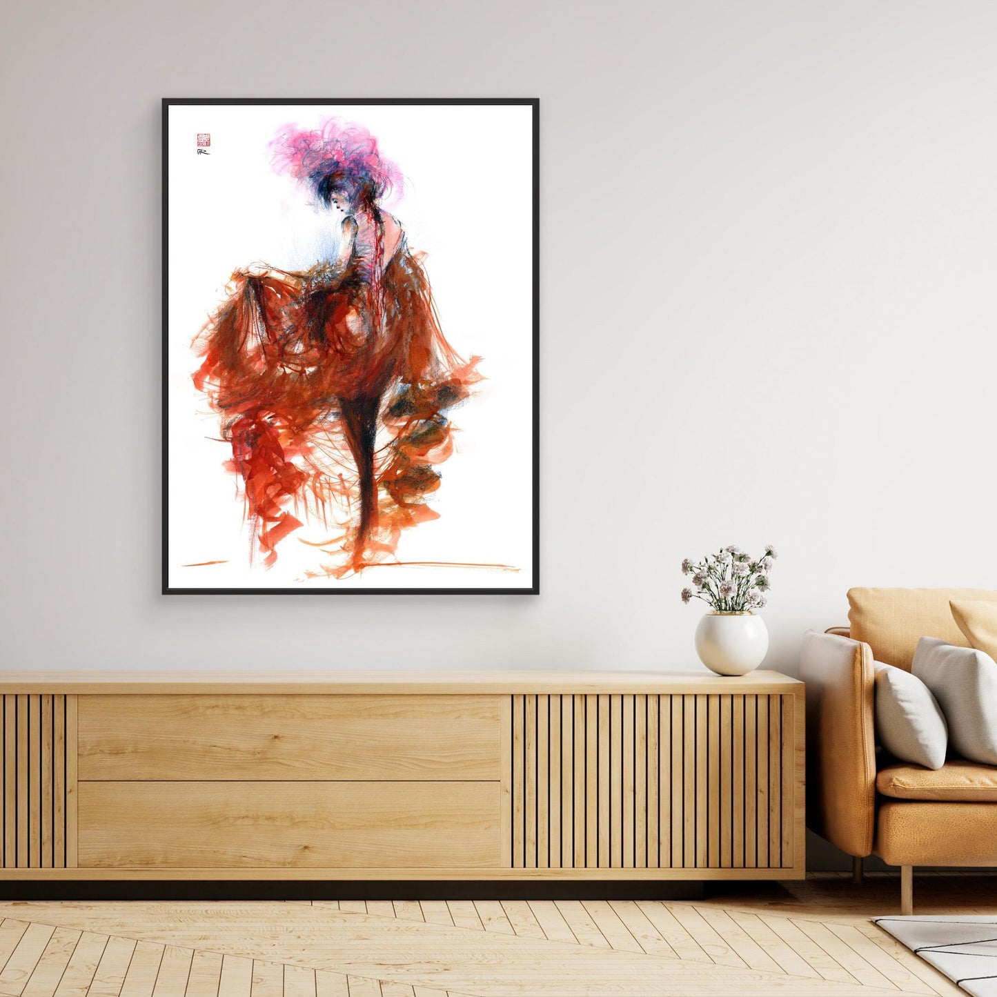 Pink feather showgirl