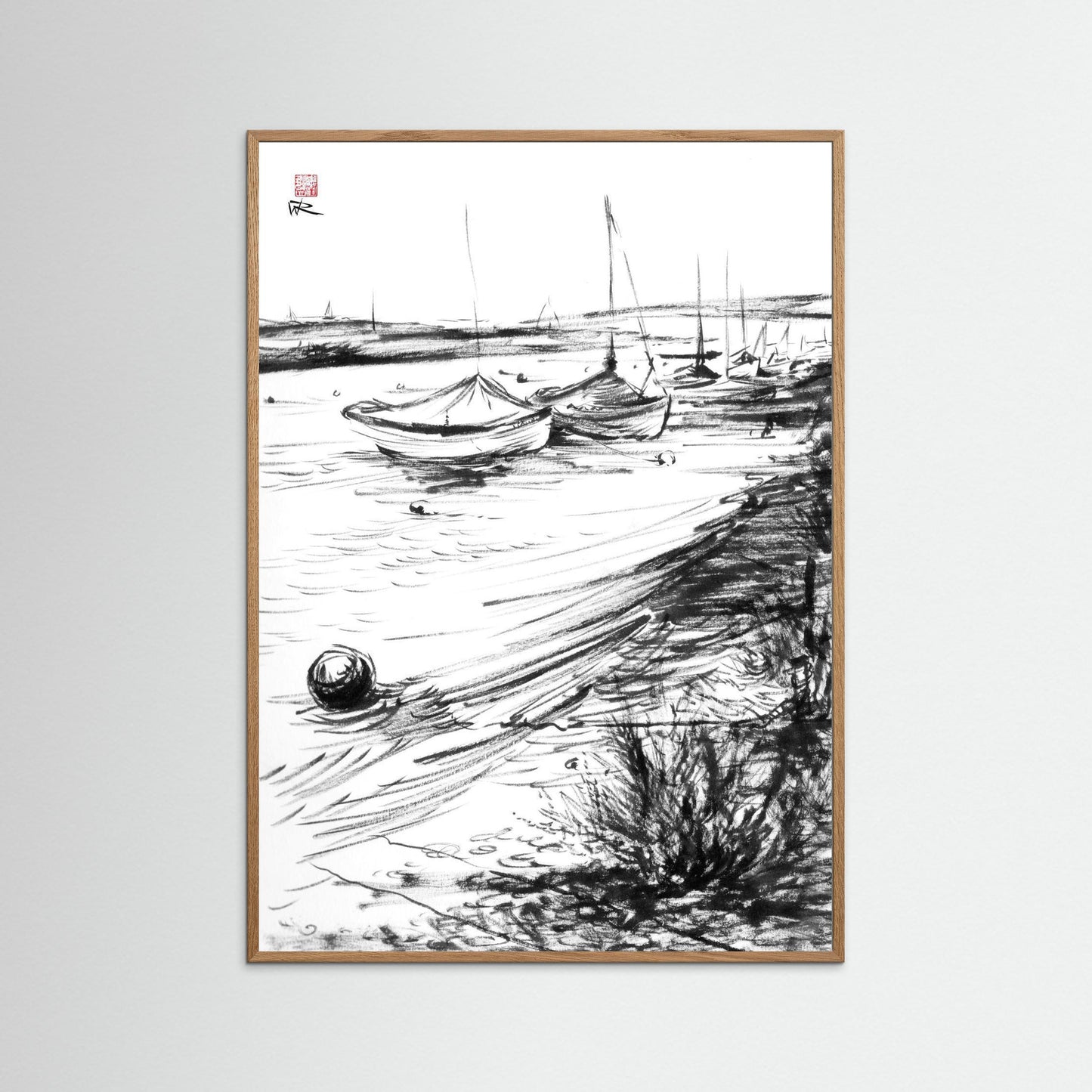 Blakeney mooring - paper print