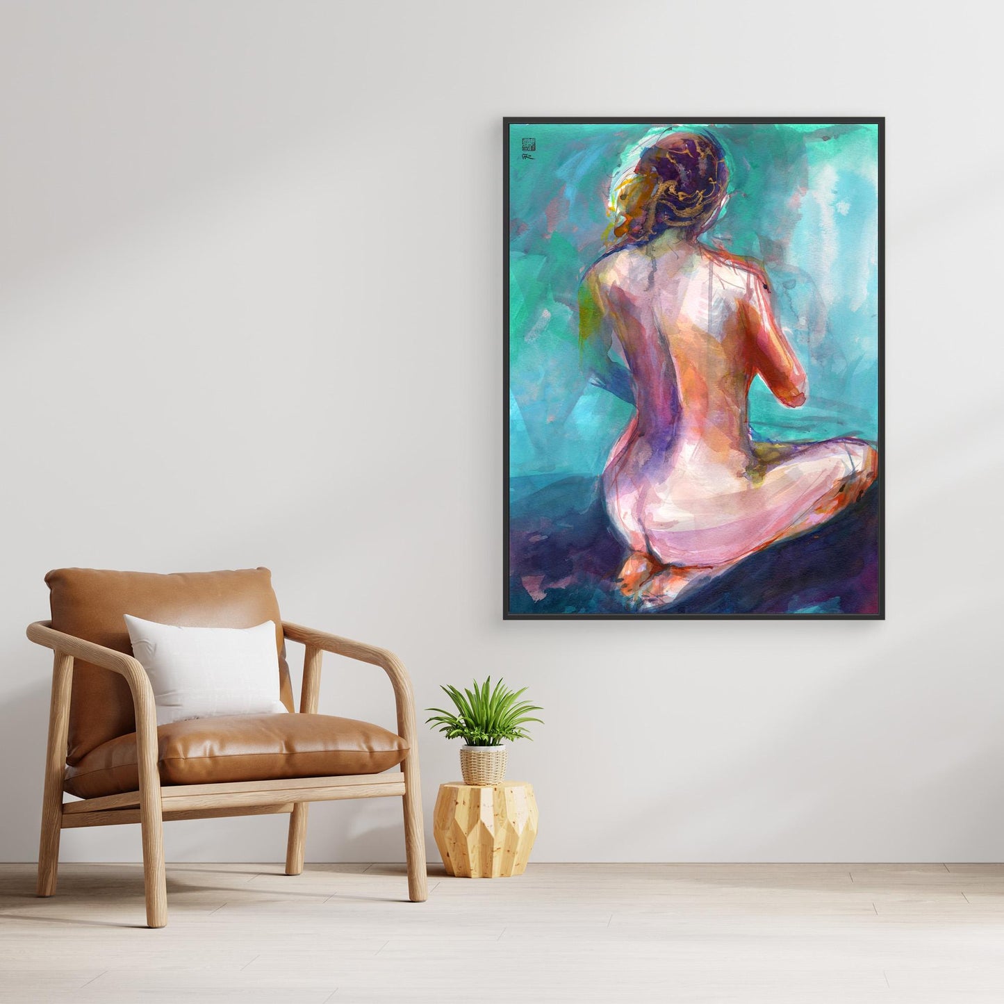 Annie on knees - canvas print