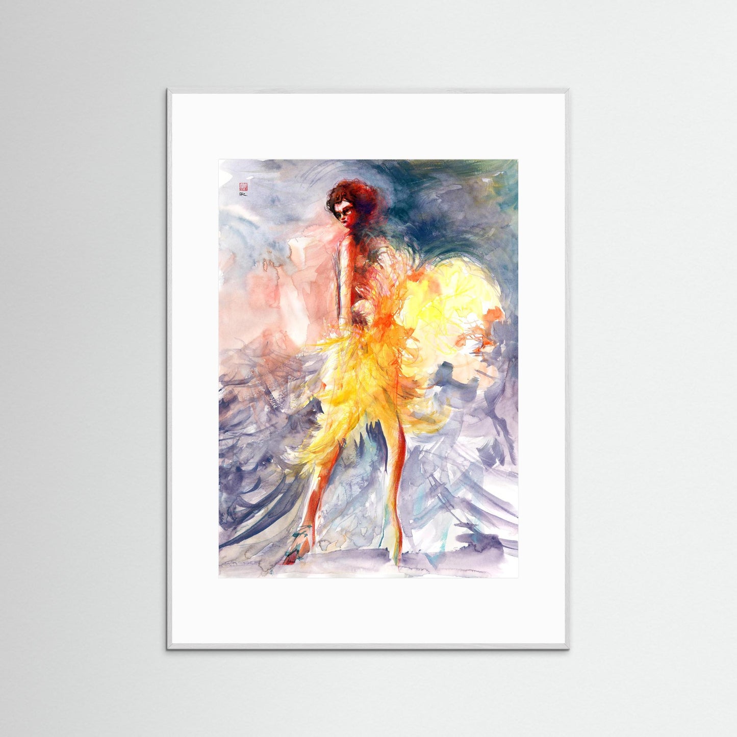 Feather boa fashion - paper print