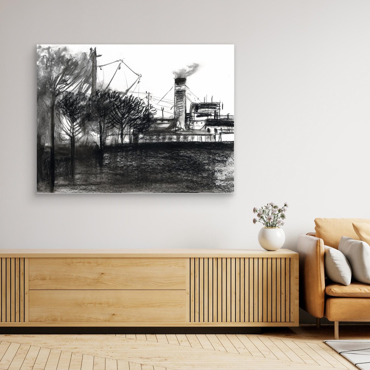 Red dessert scene 5 - canvas print