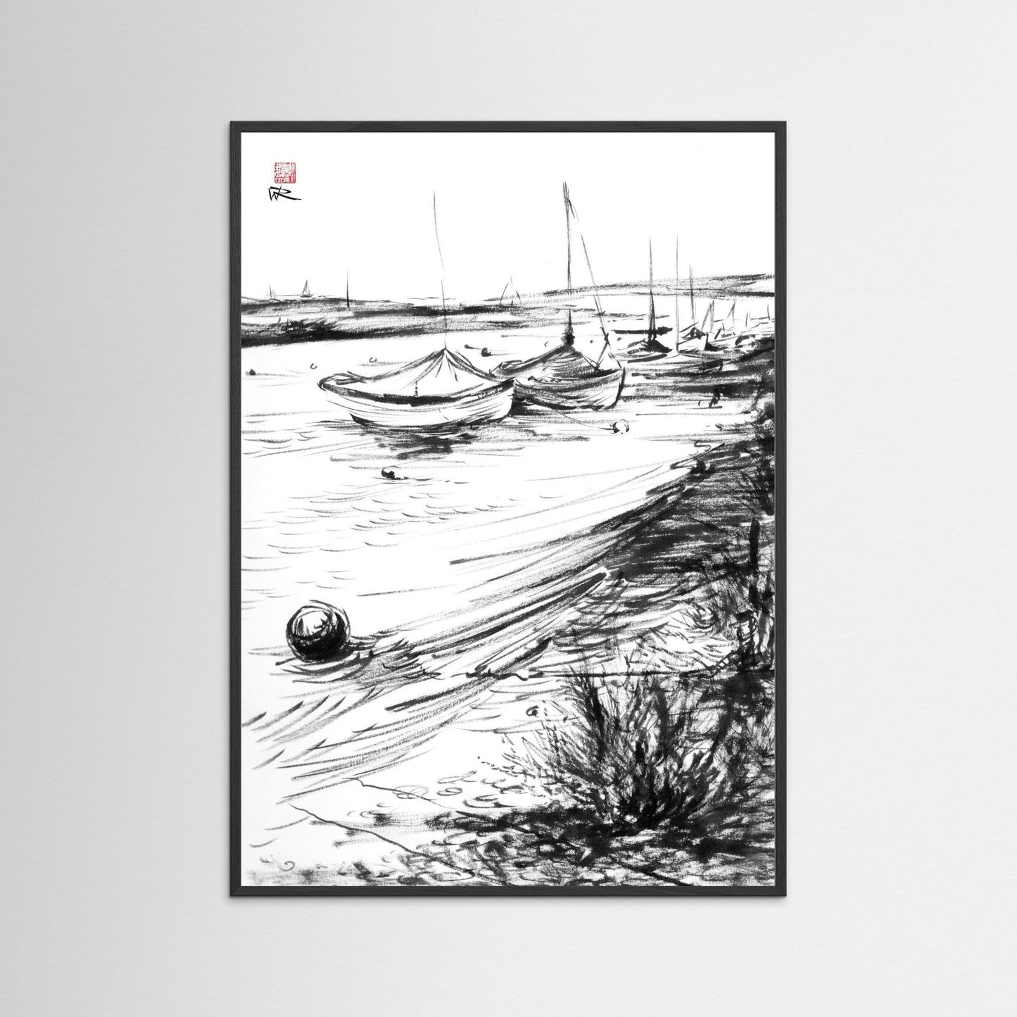 Blakeney mooring - paper print