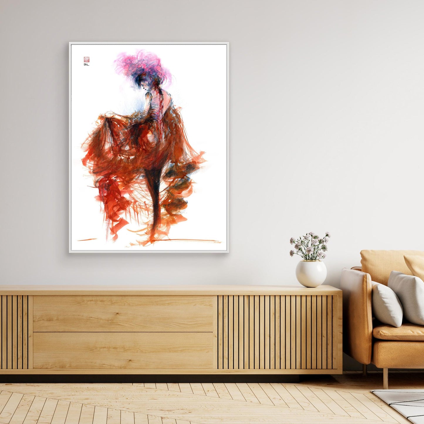 Pink feather showgirl