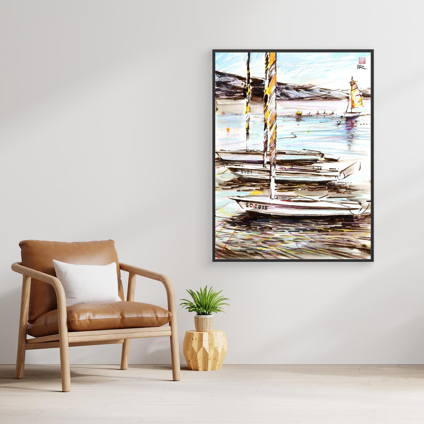 Boats in evening shadow