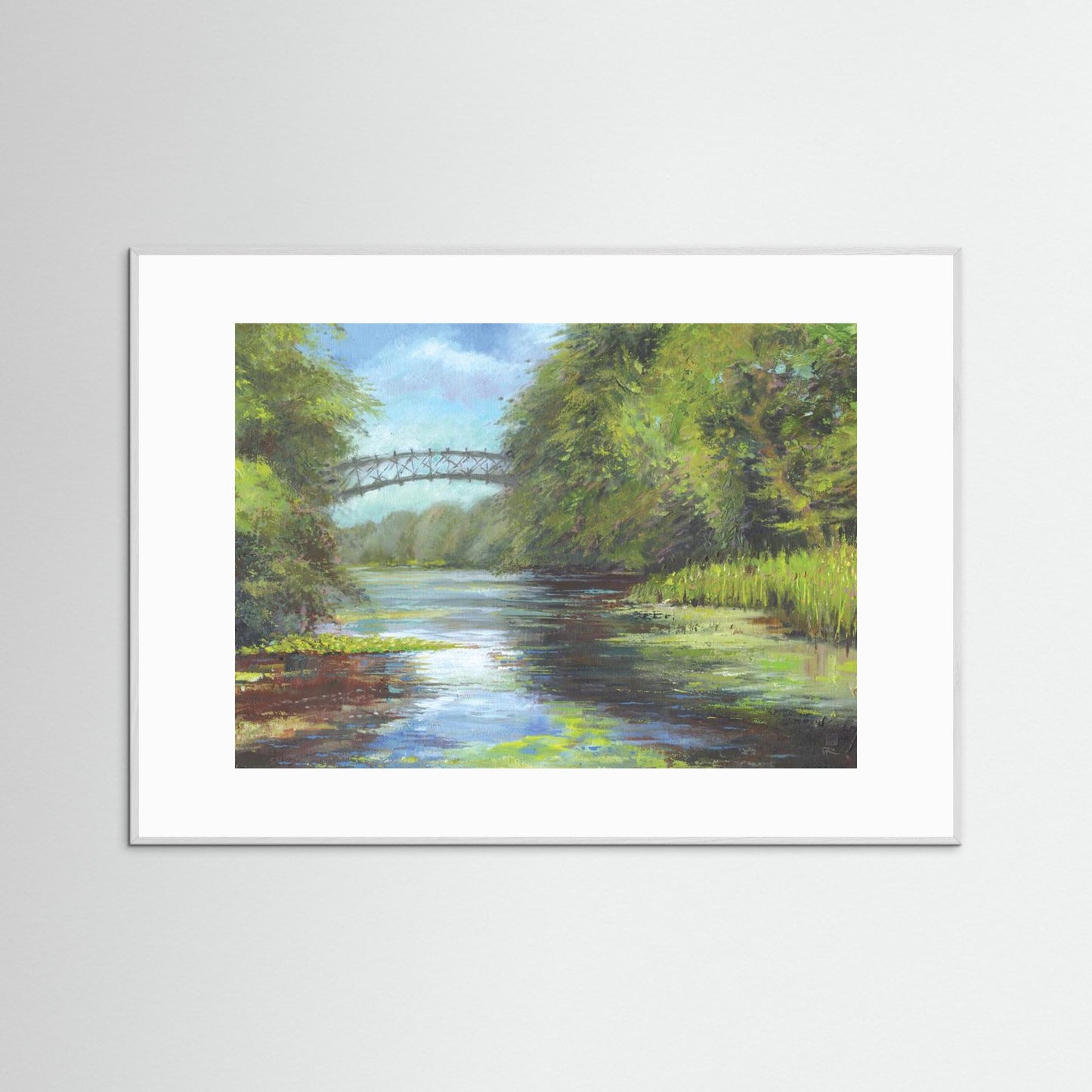 Lillies beneath the bridge at Wotton - Print on fine art paper