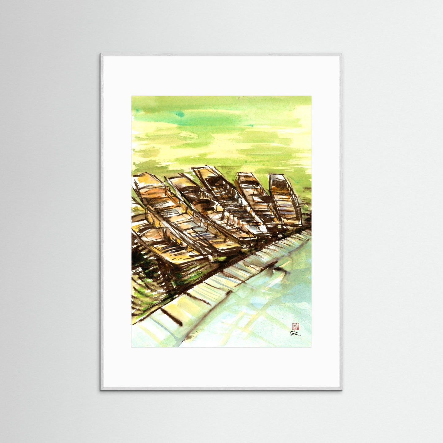 Punts on the Cherwell - paper print