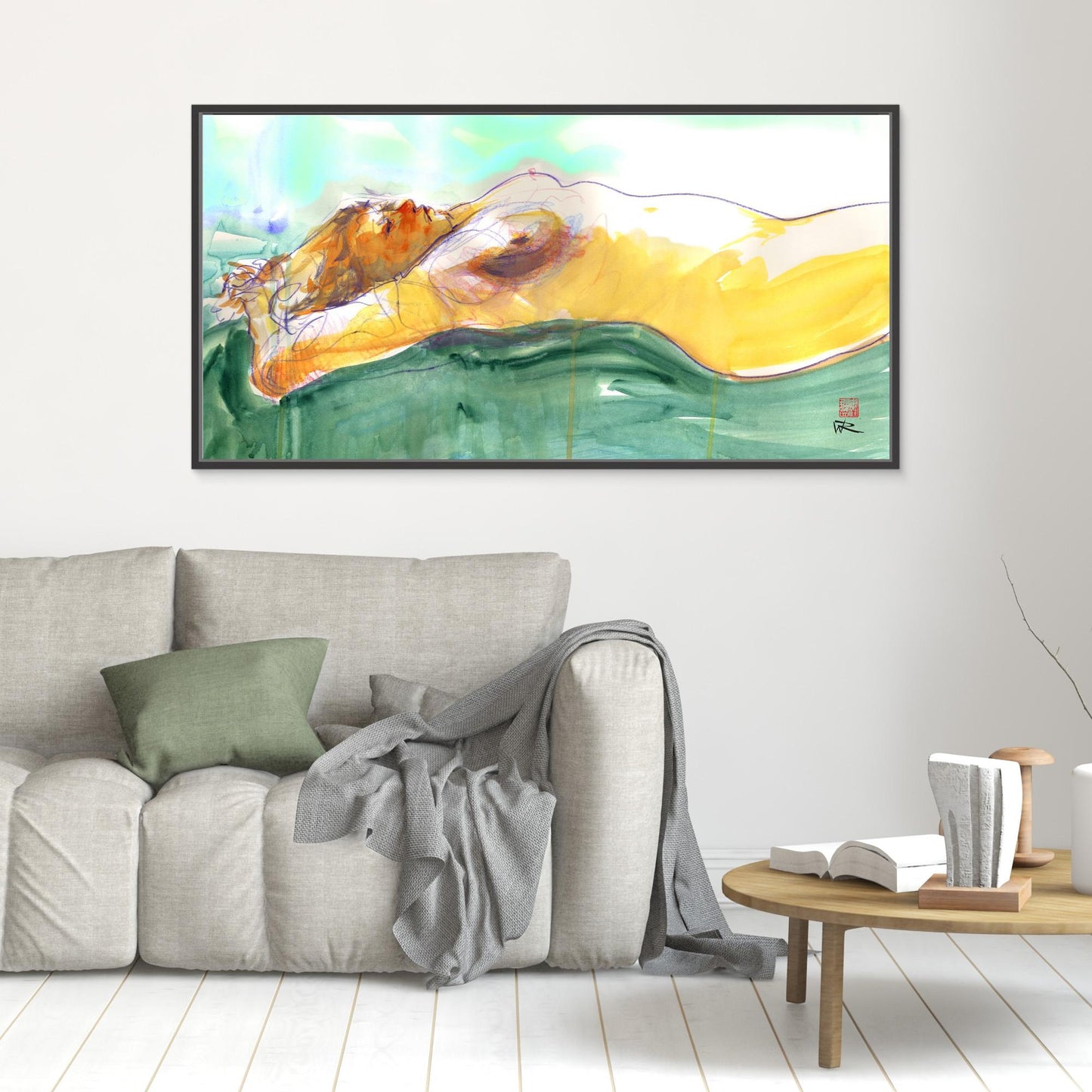 Kelly on sofa - canvas print