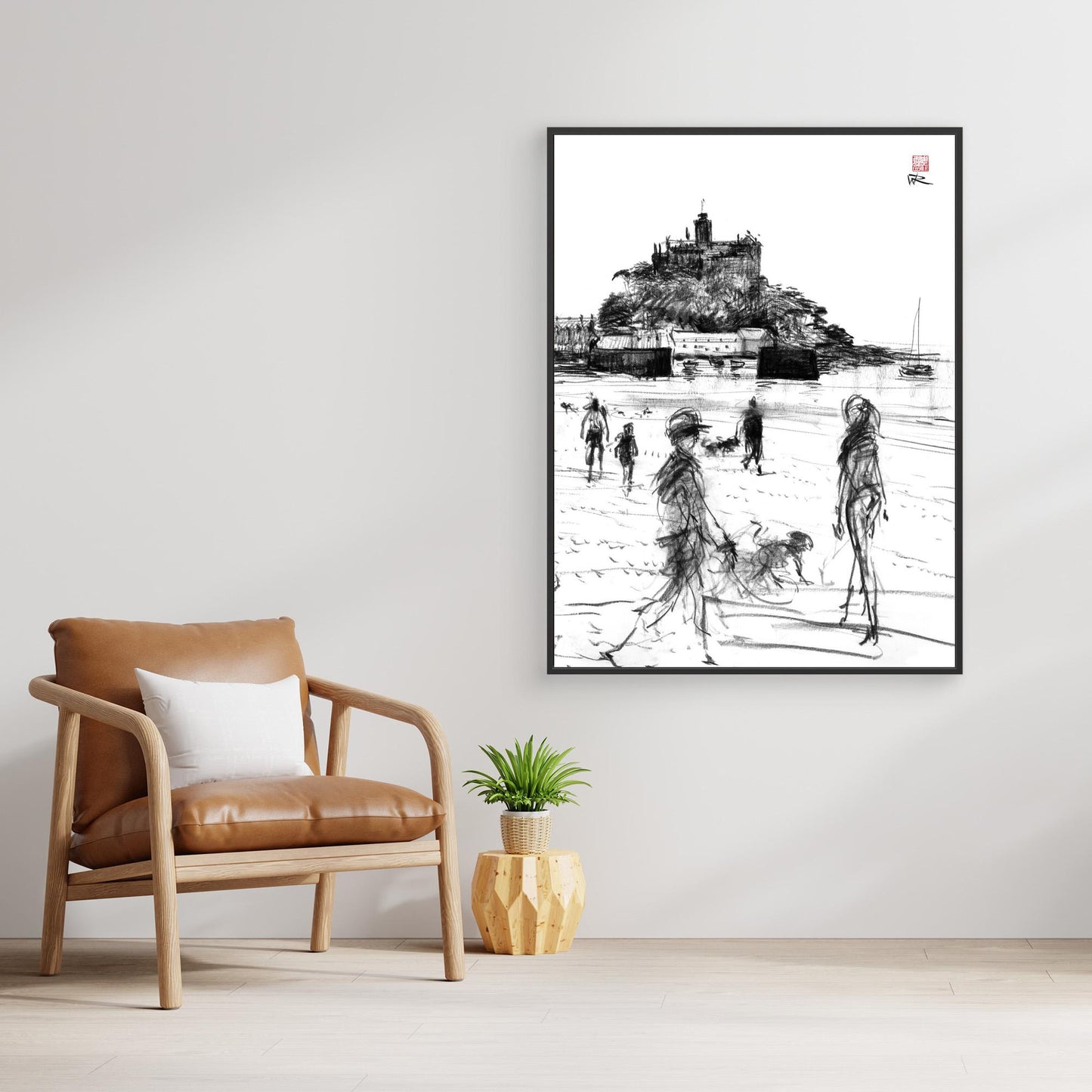 Dog walkers on Marazion beach