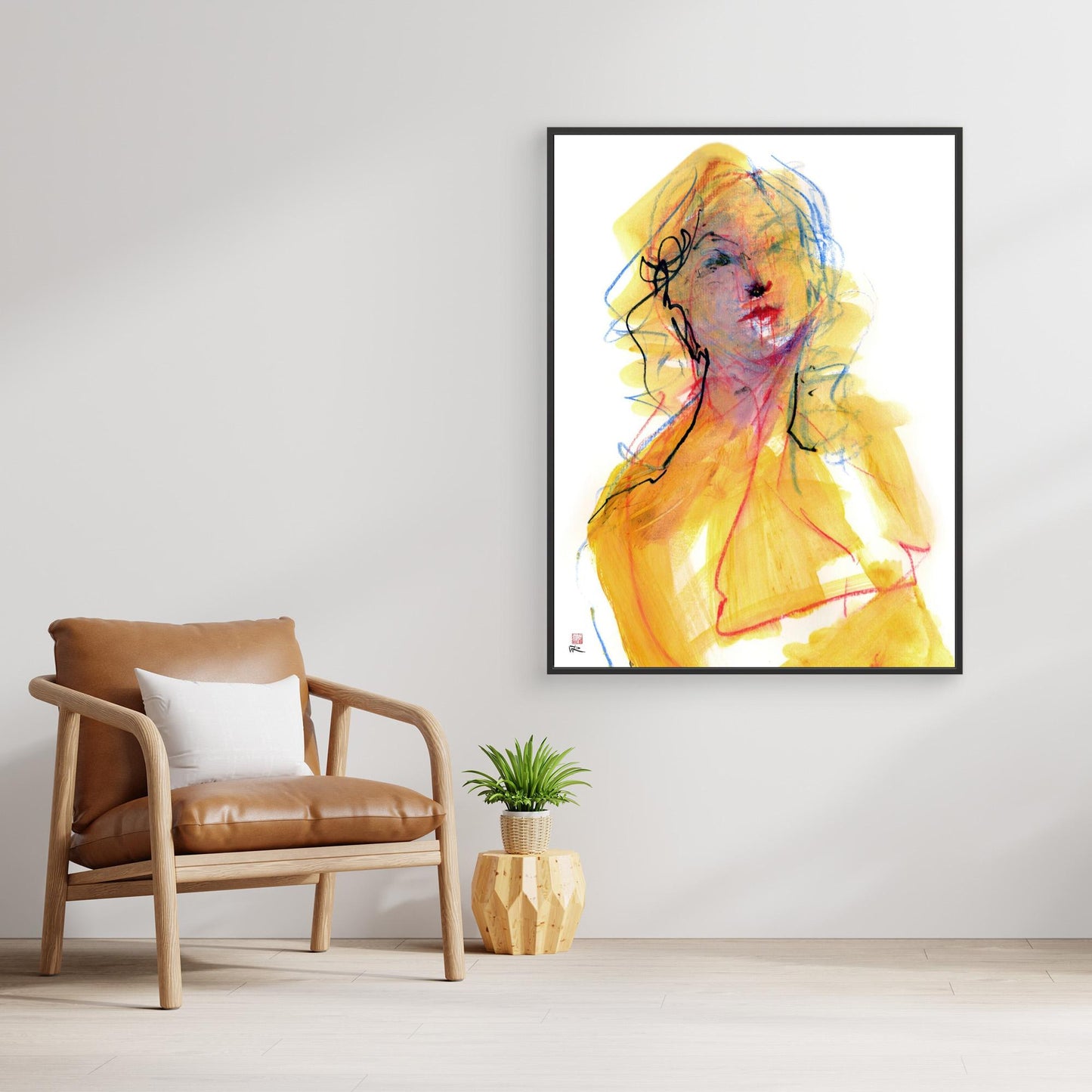 Red riding hood portrait - canvas print