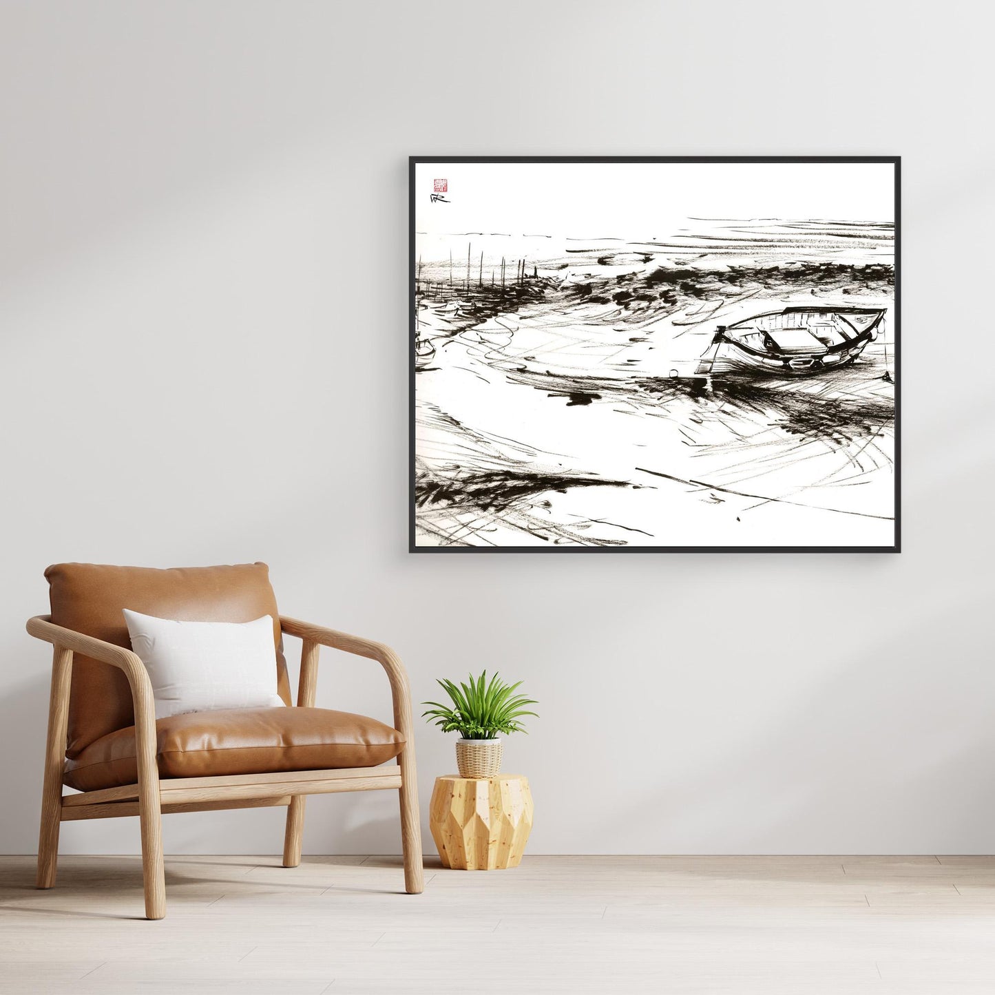 Looking down to sea from Morston channel