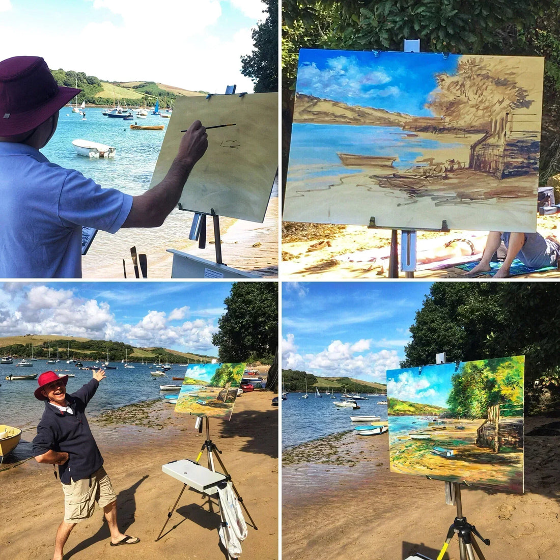 William Rowsell painting in Salcombe in Devon