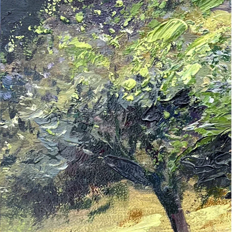 Painting of apple trees at Herstmonceux Castle by William Rowsell