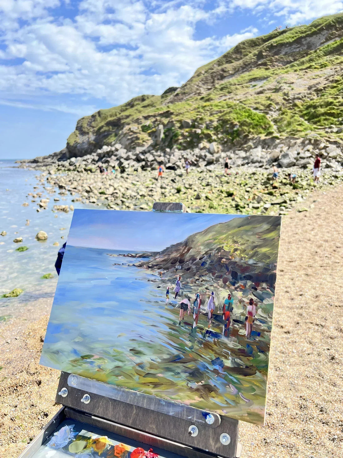 Painting and drawing at Lulworth Cove