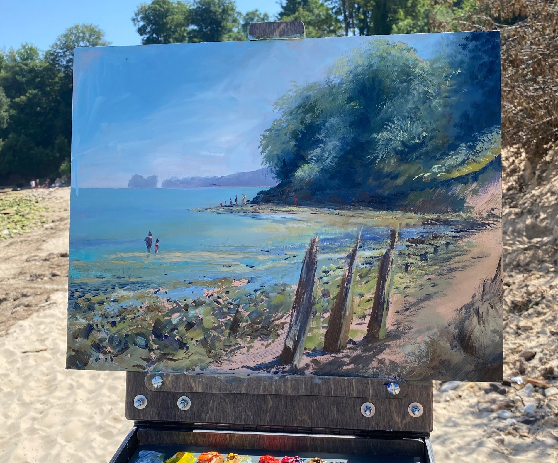 Painting at Studland Bay in Dorset