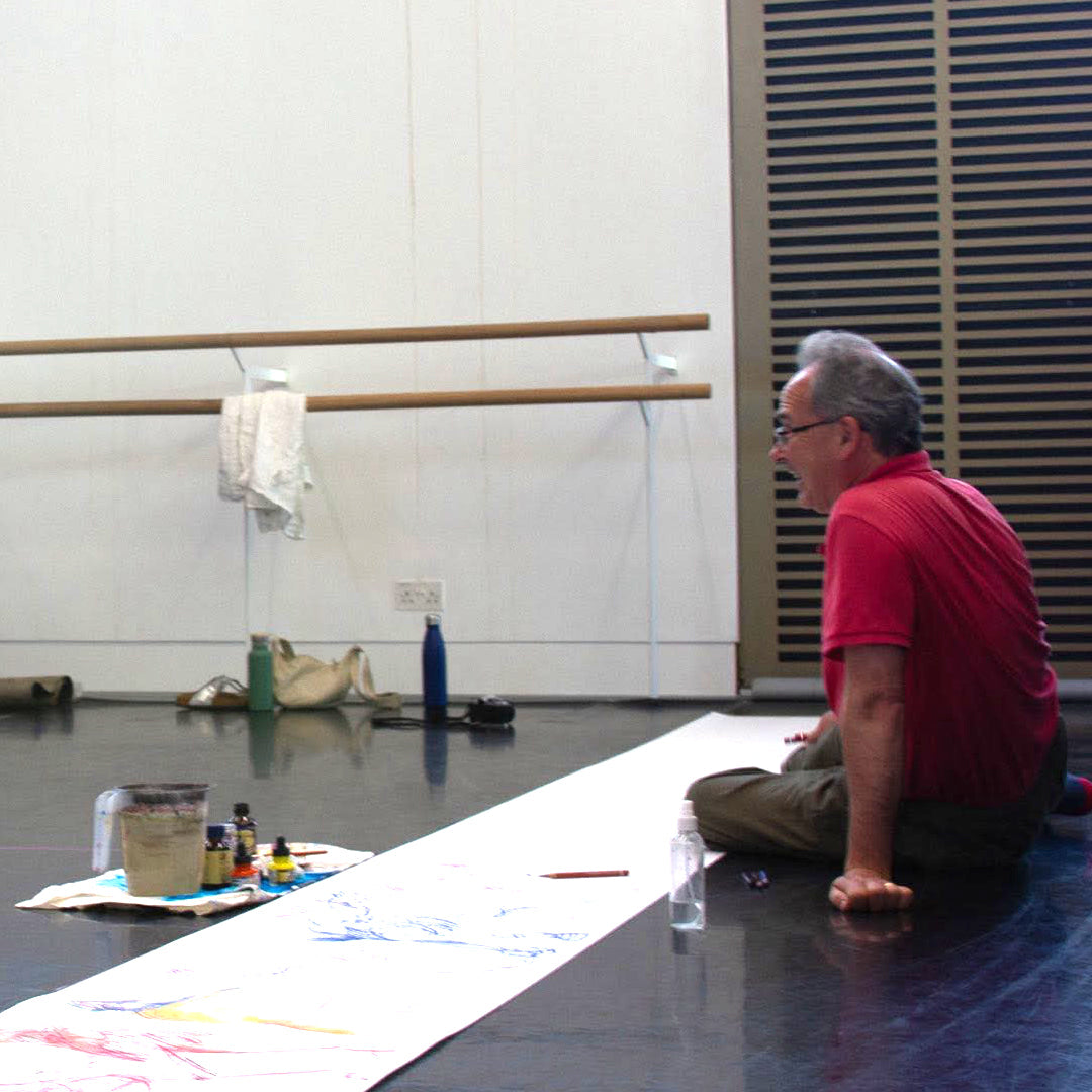 William Rowsell drawing at Ballet Rambert studios in London