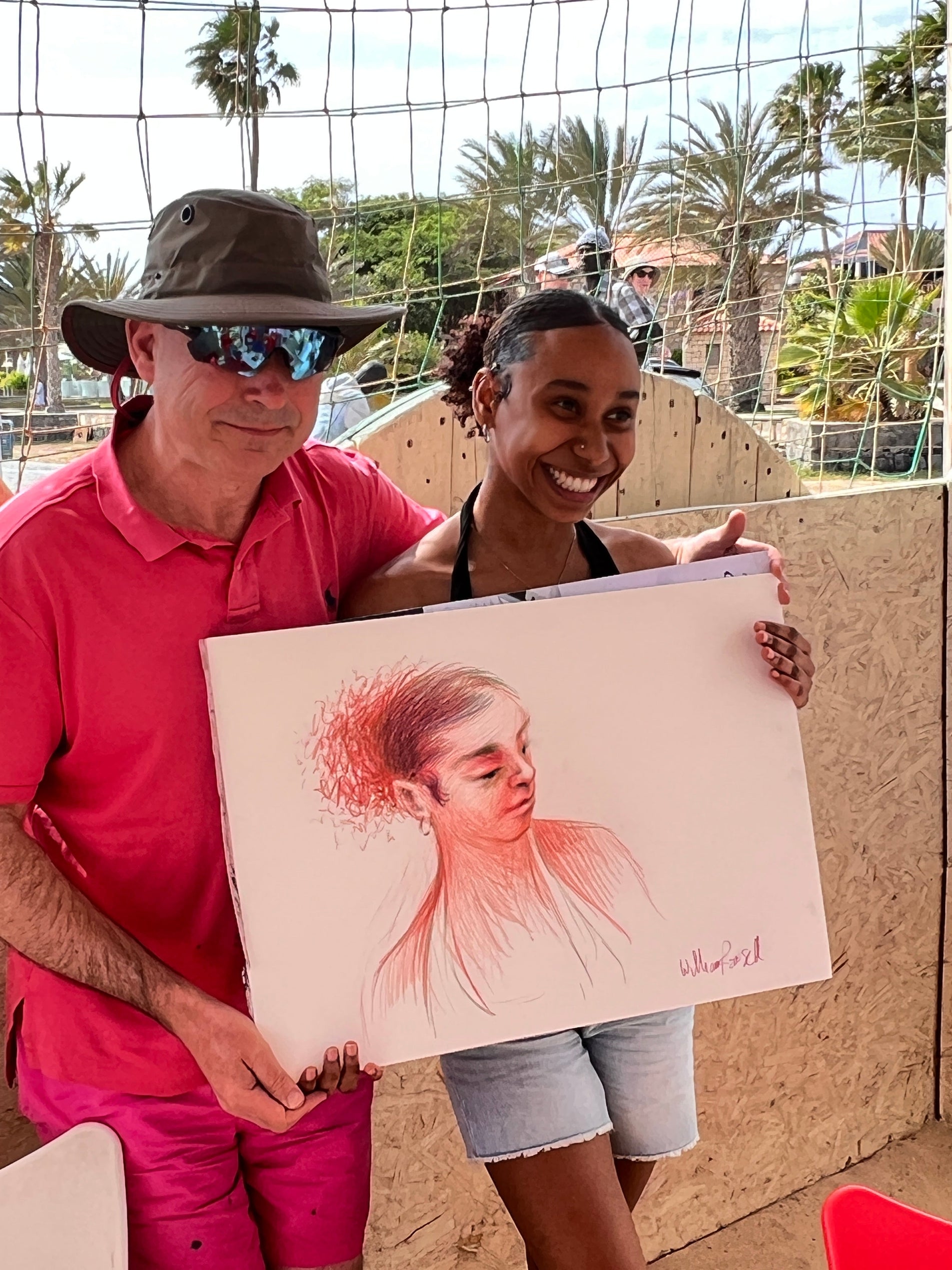 William and Sol who he drew in the Brasil beach bar in Santa Maria