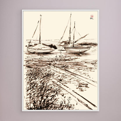 Boats in the mud at Blakeney