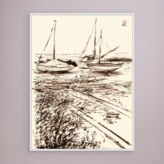 Boats in the mud at Blakeney