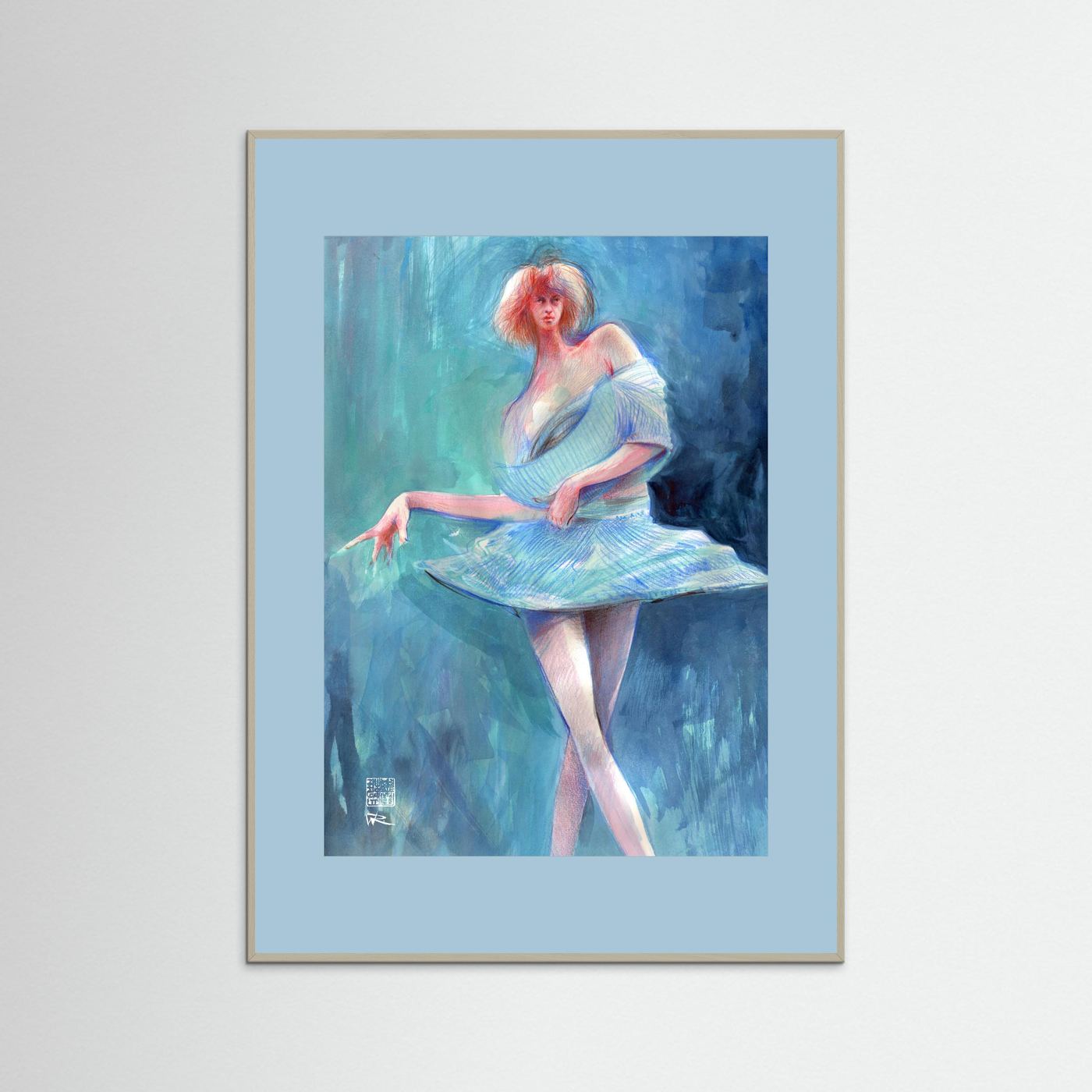 Catwalk in blue - Print on fine art paper