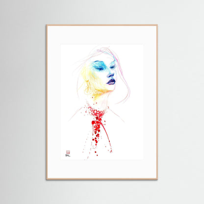 Blood red necklace - Paper print