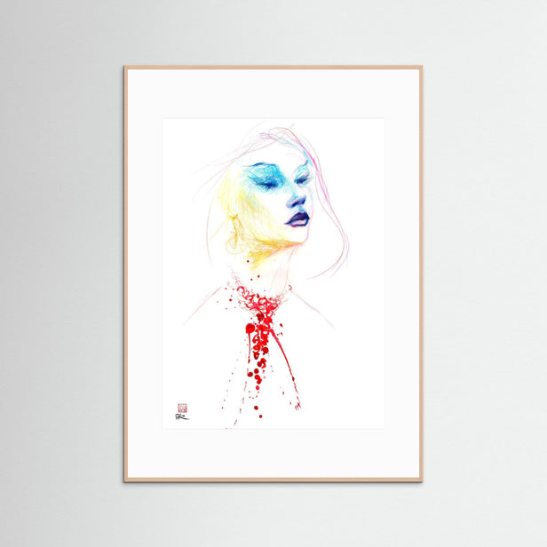 Blood red necklace - Paper print