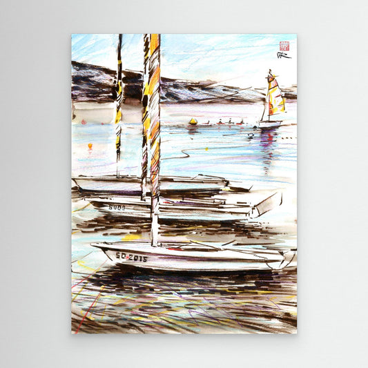 Boats in evening shadow