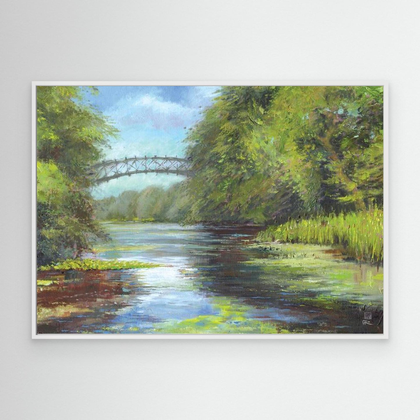 Lillies beneath the bridge at Wotton - Canvas art print